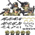 Military Army Figures Building Blocks SWAT Ghost Commando Special Forces Soldier Weapons Gun Hat Shield Belt AK Mini Bricks Toy - CADA BRICKS®