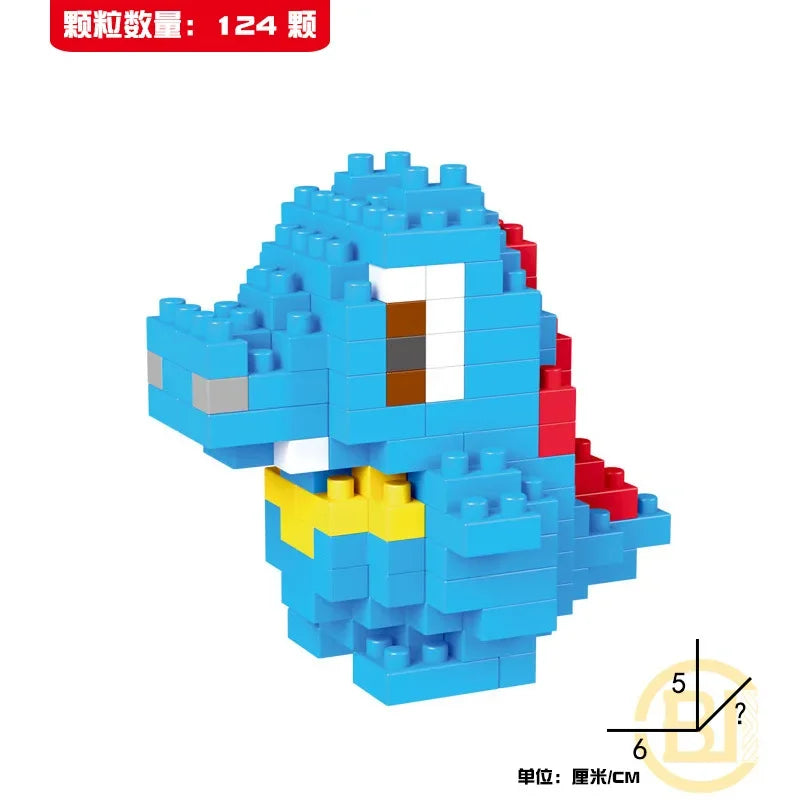 DIY Pokemon Blocks Small Cartoon Mini Building Block Pikachu Charizard Eevee Mewtwo Anime Assemble Action Model Dolls Toys