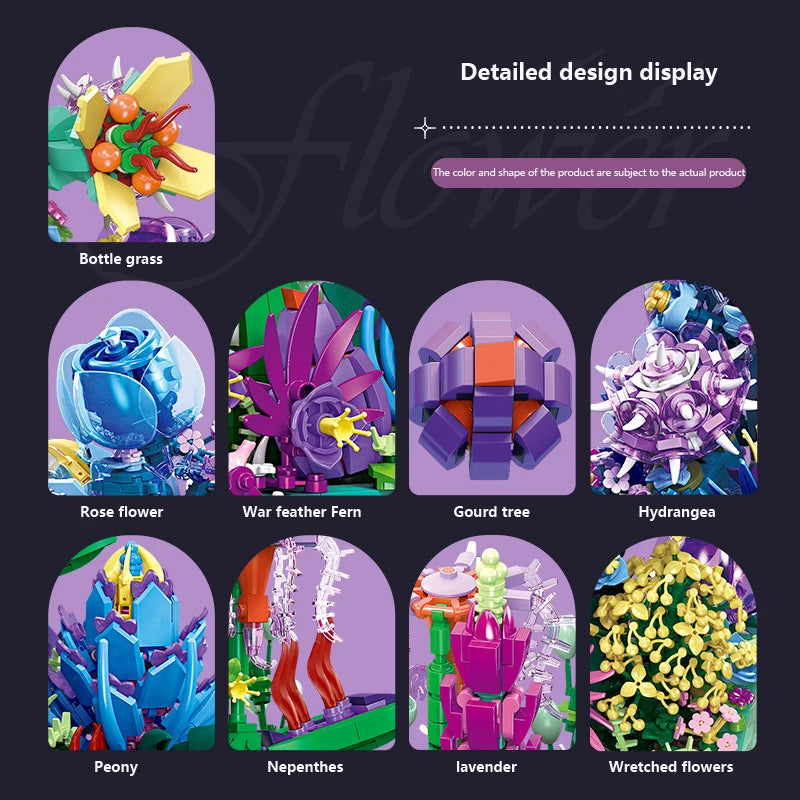 Idea Botanische Tuin Pandora Bloem Potplant Boeket met Licht Bouwsteen Set Speelgoed voor Meisjes Cadeaus of Huisdecoratie