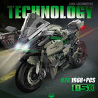 Esperto Tecnico Auto da Corsa Cittadina Moto Blocchi da Costruzione V4S PH4 H2R R1 Moto con Mattoncini a LED Giocattoli per Bambini Regali