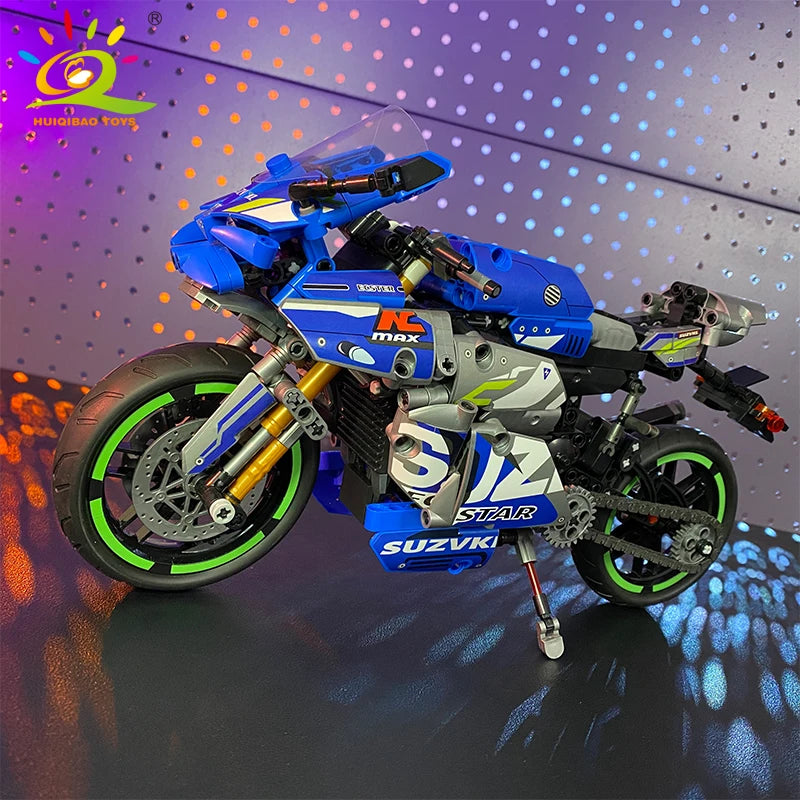 HUIQIBAO High-tech Classic Motorbike Building Model Blocks Moto City Racer Bricks Toy for Kids Boy Children Adult MOC Car Set - CADA BRICKS®