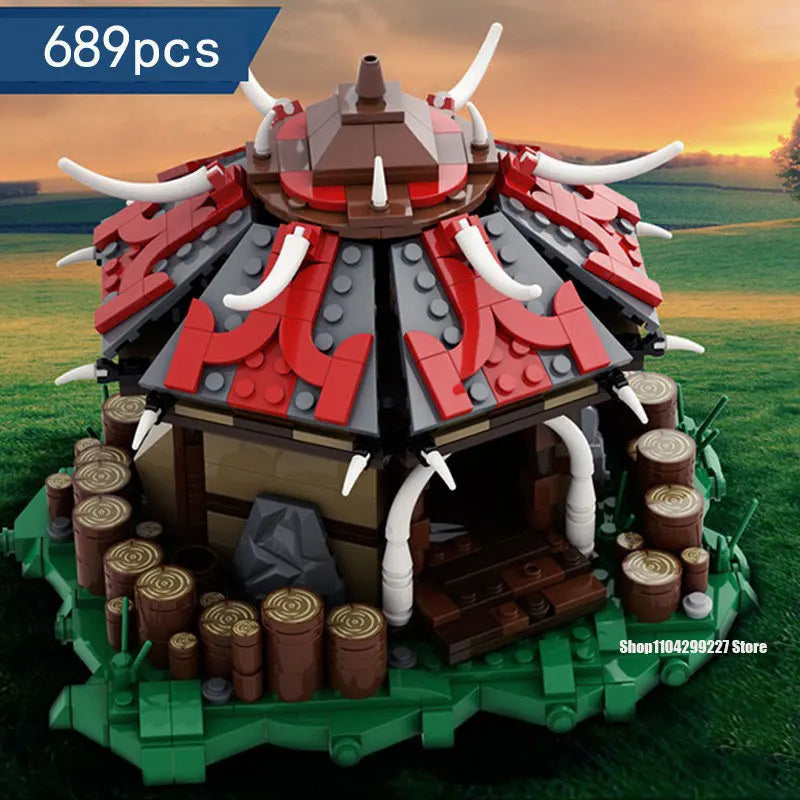 689PCS Building Blocks WOW Fantasy Orc Barracks Castle Architecture Model MOC-57406 Set Assembly Toys Christmas Gift