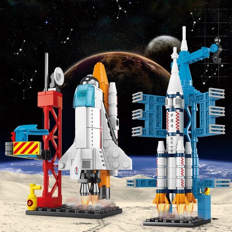107 Piece DIY Building Blocks Space Rocket Craft Launch Center Base Puzzle Model Assembling Bricks Small Set Education Boys Toy - CADA BRICKS®