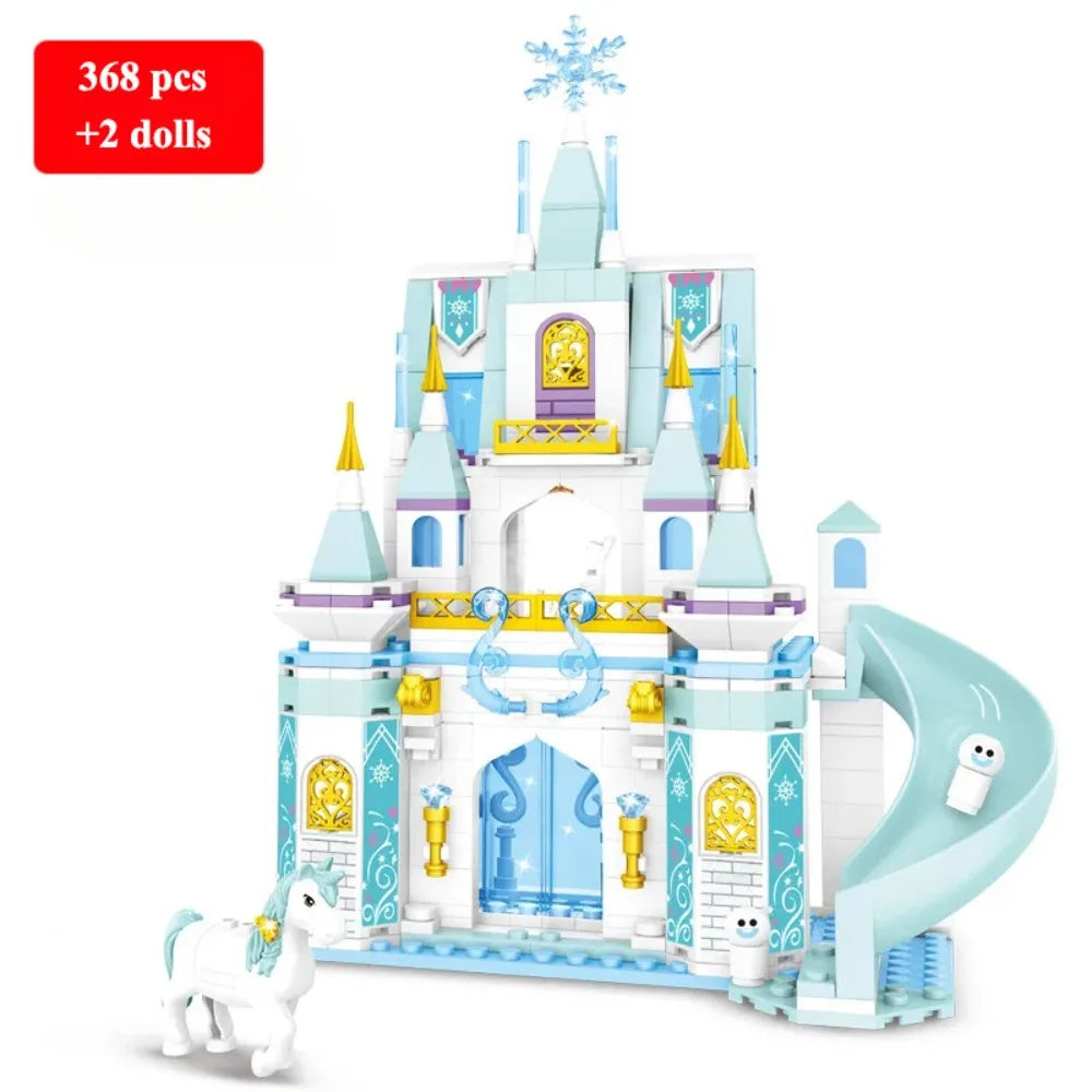 Friends Princess Luxury Ice Castles Building Blocks Playground House Movies Bricks Classic Figures Set Toy for Girls DIY Gift
