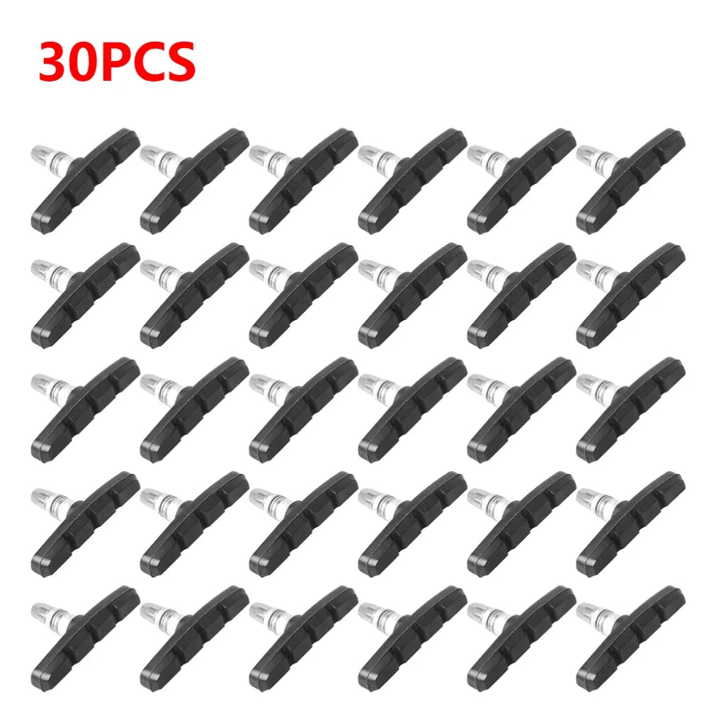 30-1Pcs Durable Bicycle Silent Brake Pads Cycling V Brake Holder Shoes Blocks Rubber Bike Parts For Mountain Folding Bikes
