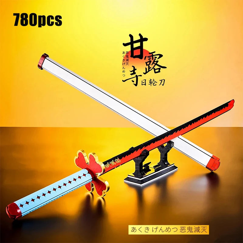 Samurai Sword Building Blocks Ninja Blade Katana Japanese Anime Butterfly Nichirin Knife Bricks MOC Children Toys for Adult Gift - CADA BRICKS®