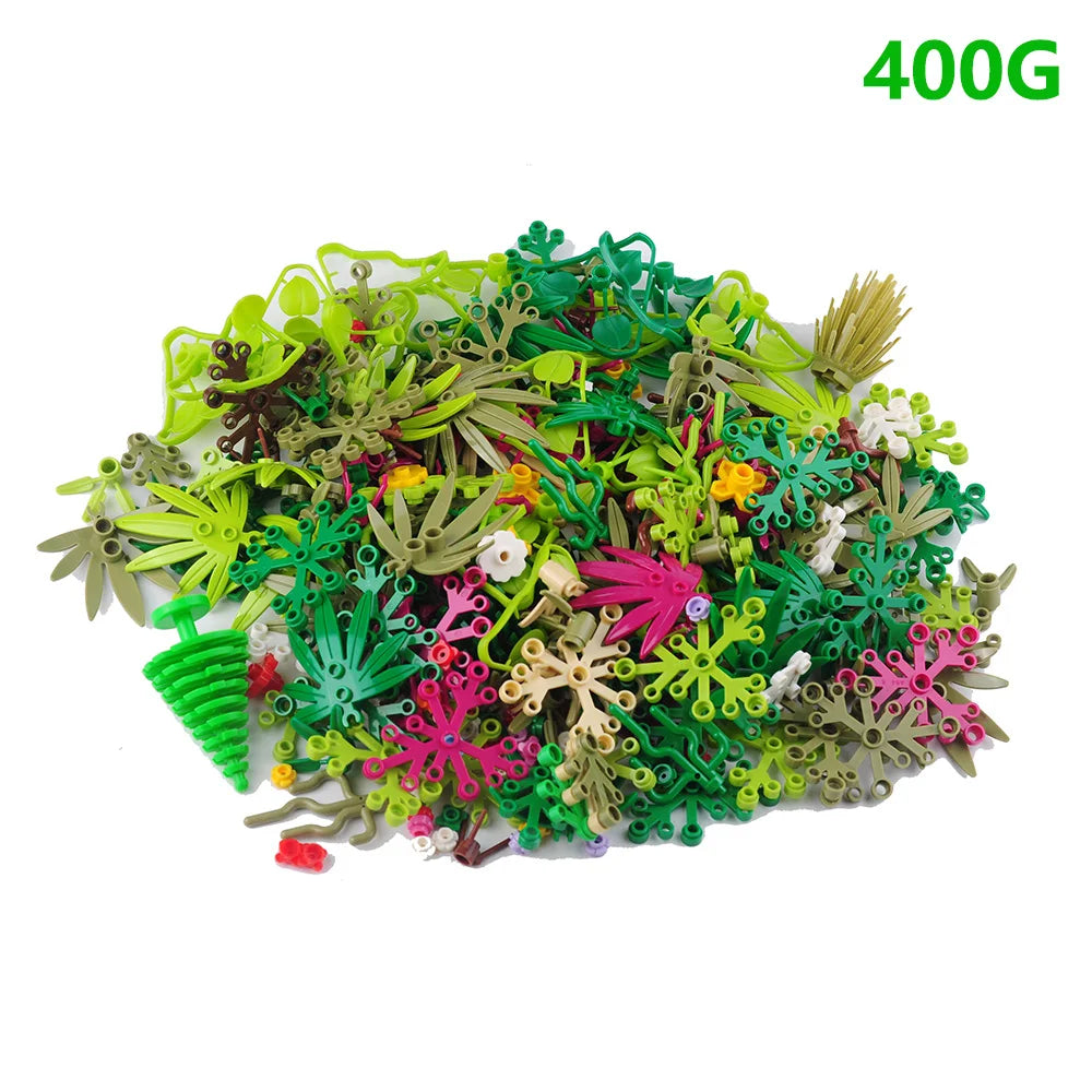 Garden Plants Jungle DIY MOC Building Block Tree/Flower/Grass Assembling Small Particles Bricks Parts Educational Toys Kids Gift
