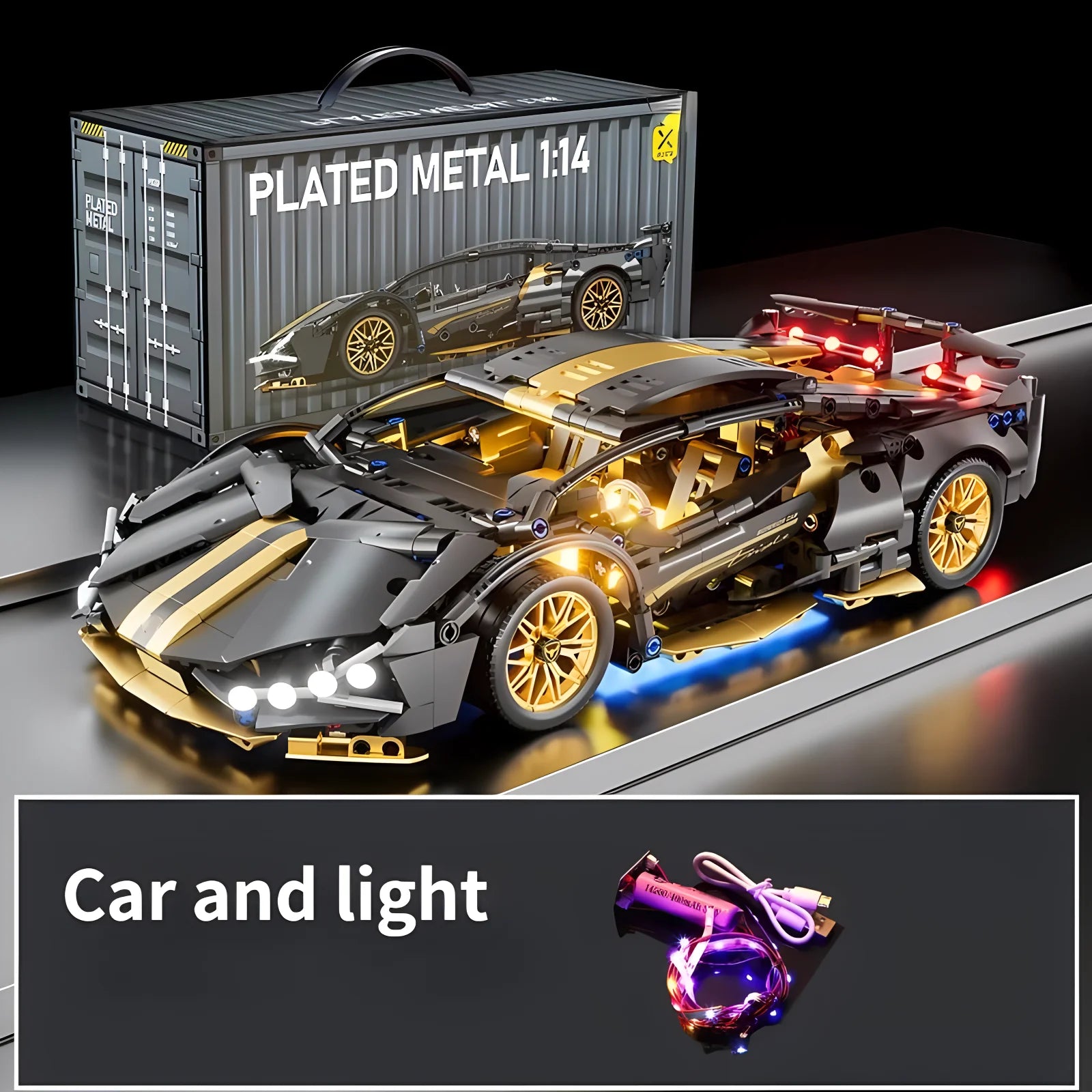 Technical Racing Sport Car Model Building Blocks technic adults 1:14 DIY Supercar Brick Puzzle Toys Kid Adult Gift（1280+granule） - CADA BRICKS®