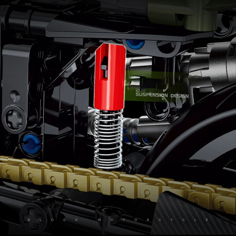 1:8 MOC Building Blocks Motorbike Model City Racing Vehicle Technical Bricks Birthday Gifts Toys for Kids Boys Children  600+pcs - CADA BRICKS®