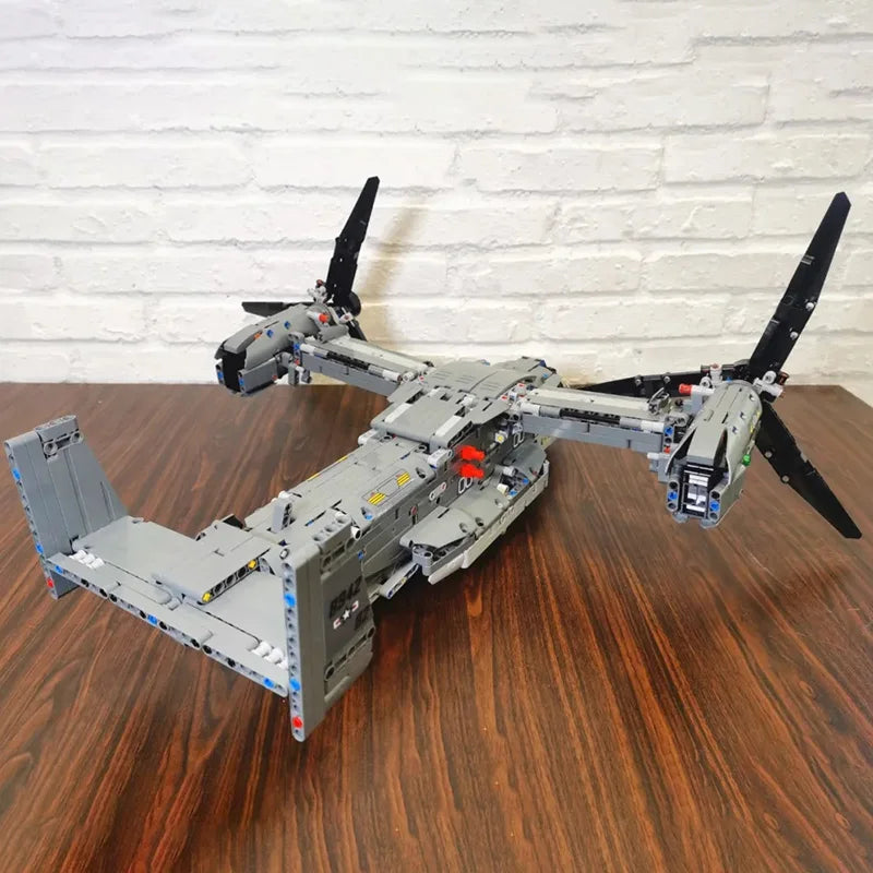 WW2 Technical Electric Osprey Transport Aircraft Building Blocks High-Tech Sets Military Fighter Bricks Boys Toys for Kids Gifts - CADA BRICKS®