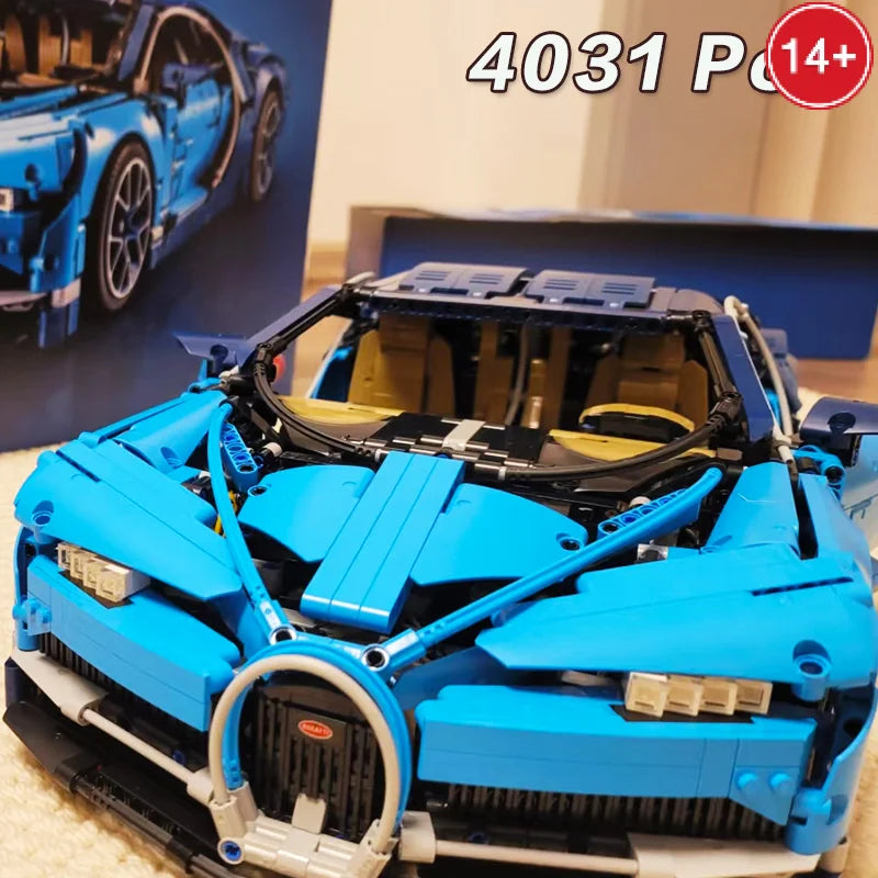 2025 NEW 4031PCS compatible with 42083 blue sports car model building blocks, car racing assembly, boys' supercars, adult gifts