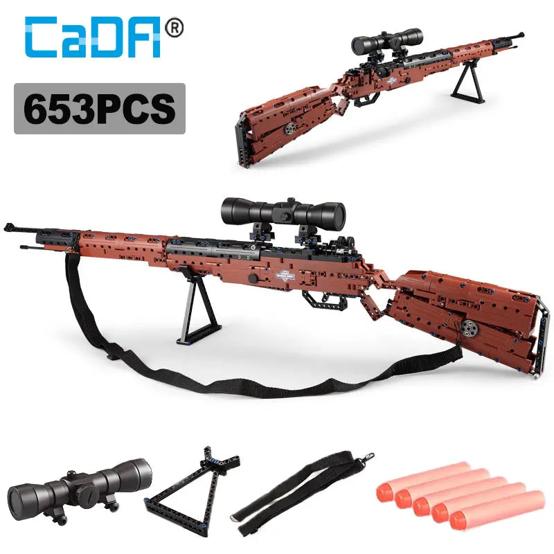 653 Pcs SWAT Military WW2 Weapon 98K Sniper gun sighting telescope Models Building Blocks Compatible GUN Blocks Toys Gifts - CADA BRICKS®