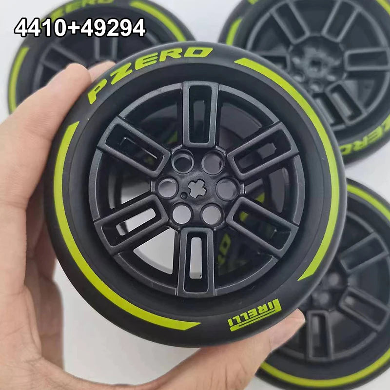 4410 Tenchnial Building Blocks F1 Car Tyre Wheels 15038 49294 Diy Accessories Compatible LEGO CADA 42171 42141 Scale 1:10 Car - CADA BRICKS®