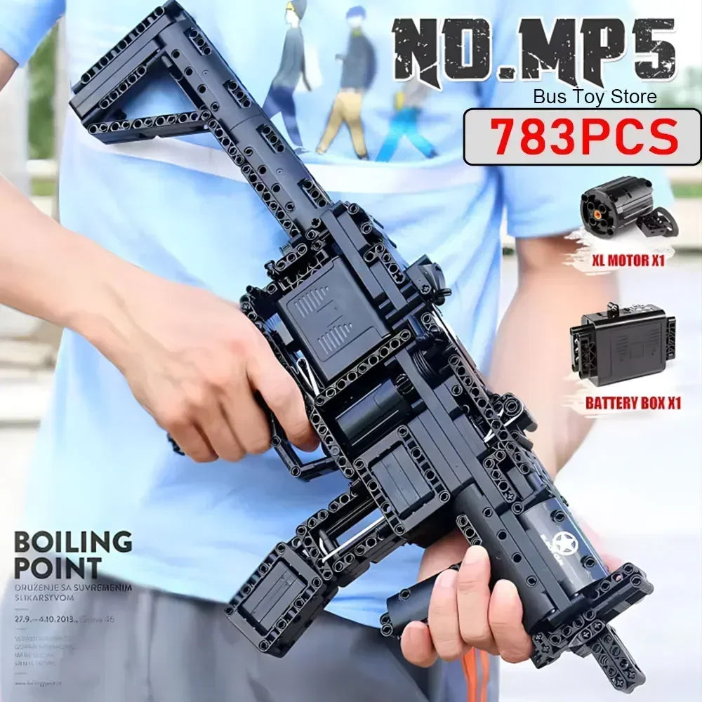 Mould King Ww2 Military Series Building Block Gun Series MP5 Submachine Gun Toys Sustainable Shooting Boys Adult Christmas Gifts