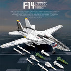 1443PCS Military Tomcat F14 Fighter Aircraft Building Blocks MOC Carrier-Base Fighter Model Bricks Set Holiday Gifts Kids Toys