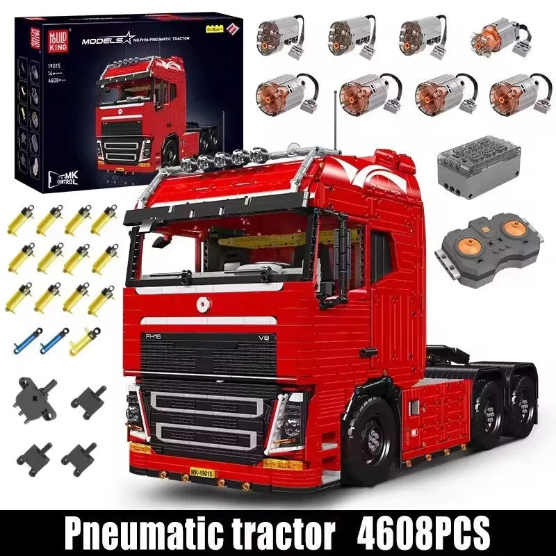 Mould King 19015 19015T Technical Car Building Block Remote Control Tractor Truck Model Assembly Brick Toys Kids Christmas Gift