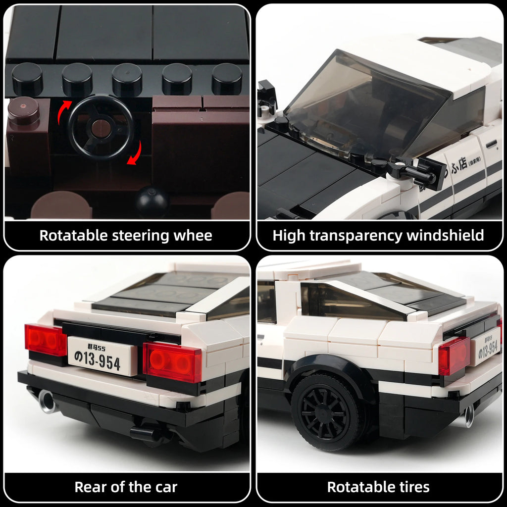 Mould King 27013 AE86 Initial D Car Models Building Sets with Display Case Collectible Model Car Kits Race Car Building Blocks - CADA BRICKS®