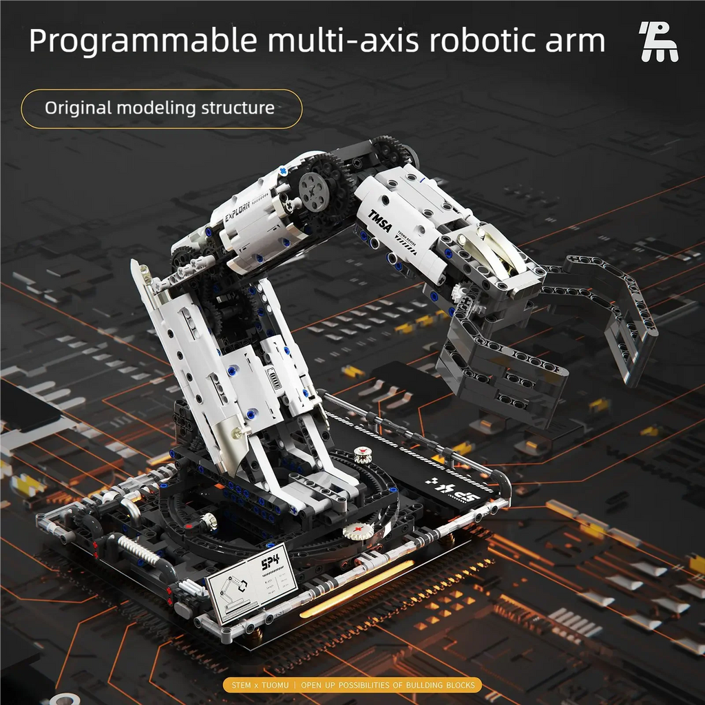Original Multi-Axis Robotic Arm Building Blocks, Programmable via Smartphone, Remote Control, for Interactive STEM Learning
