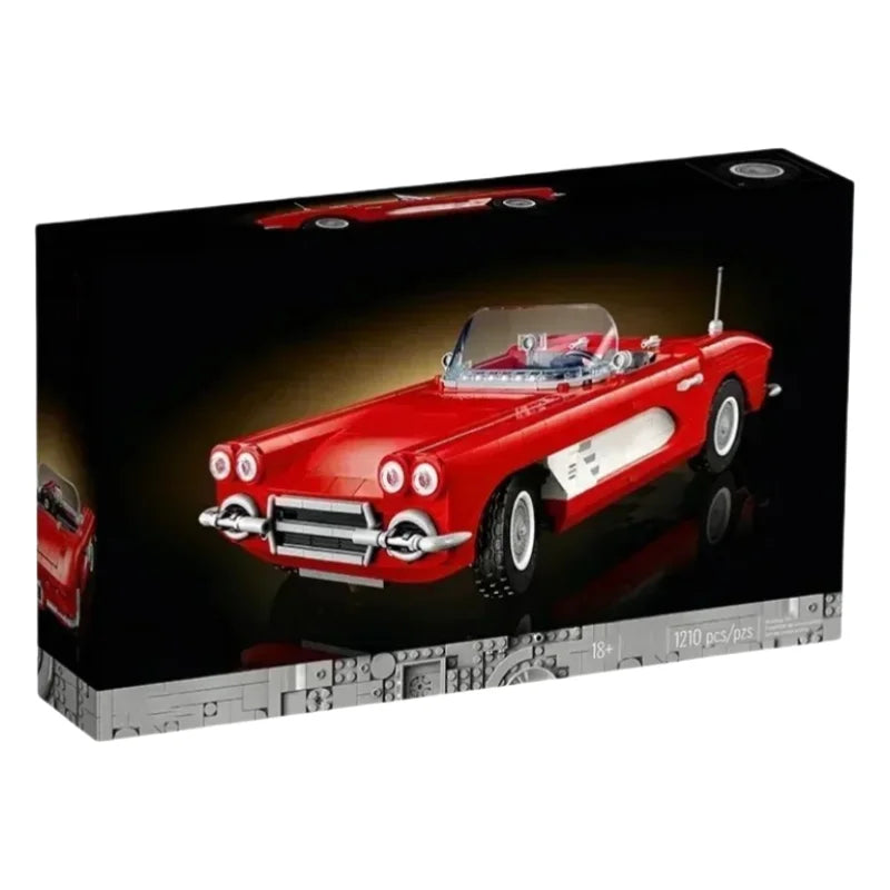 2024 Red Retro Technical Compatible 10321 Original Sport Car Building Blocks Assemble Vehicle Bricks Toys Kids Boyfriend Gift