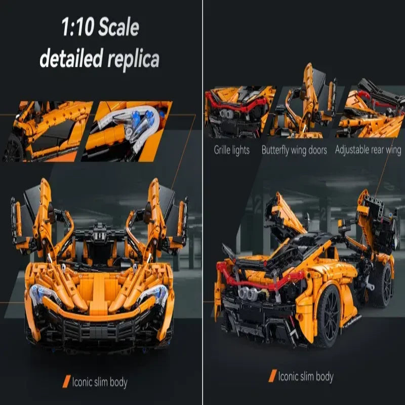 Cada 1:10 MOC Designer Pvdb Smiling Assassin Super Racing Car Model Building Blocks V8 Cylinder Car Speed Vehicle Toys for Kids - CADA BRICKS®