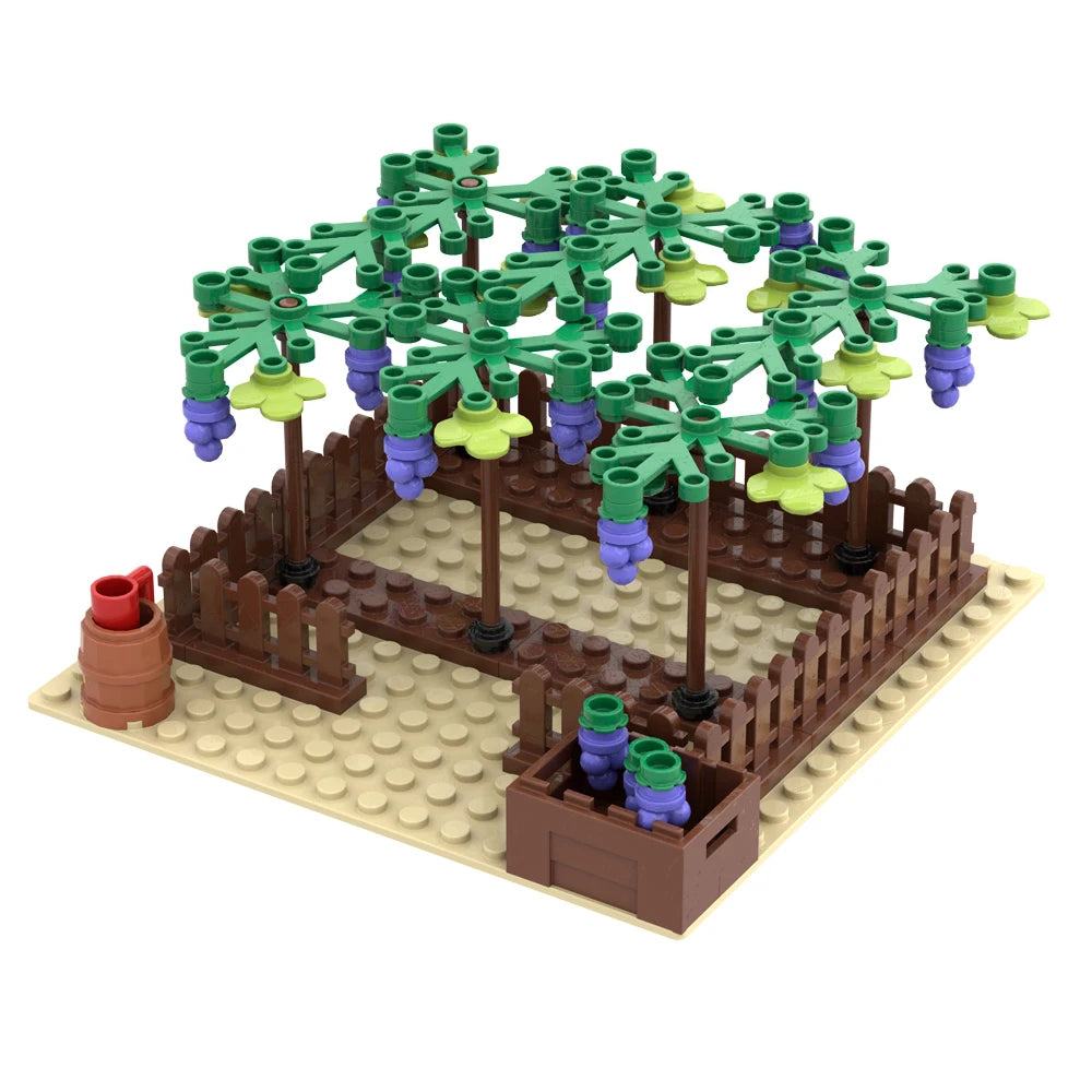 MOC Farm and Ranch Decoration Model Zoo Botanical Garden Building Blocks DIY Bricks Rural Landscape Animal and Vegetable Scenes