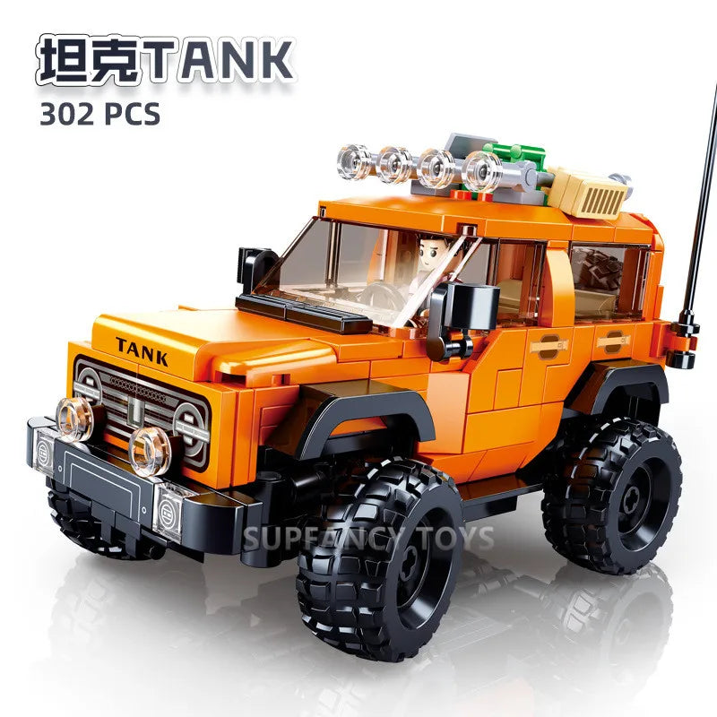 302PCS Sluban Urban Tank Modelbricks off-road vehicle Figures Building Blocks Educational Toys for Children