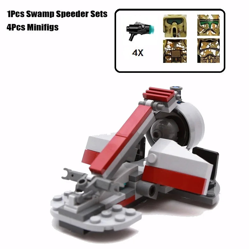 Nye Dropship Swamp Speeder Soldat Klon Walker Kamp Hær Pakke Byggeklosser Leker