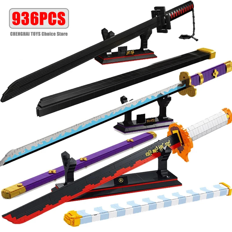 Samurai Sword Building Blocks Ninja Blade Katana Japanese Anime Butterfly Nichirin Knife Bricks MOC Children Toys for Adult Gift - CADA BRICKS®