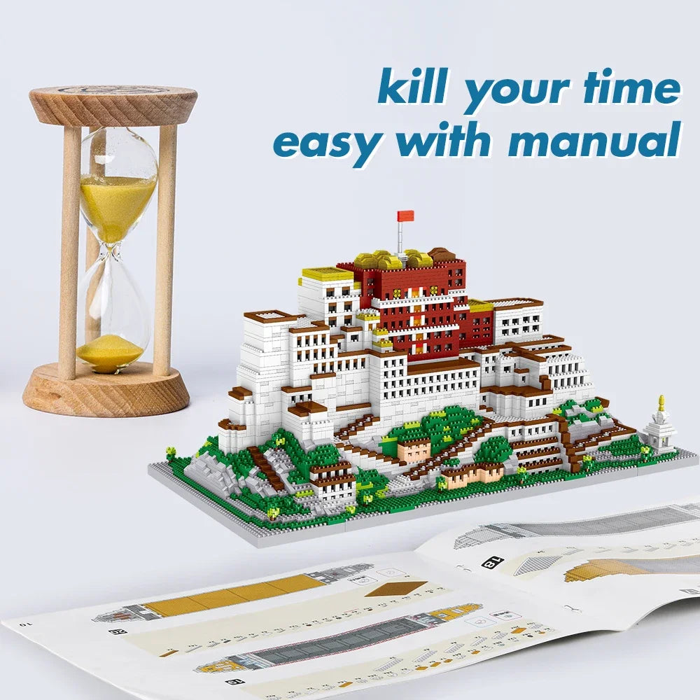 KNEW BUILT Potala Palace 3D Plastic Model Architecture Micro Bricks for Adults Building Blocks Toys Kits Assemble Decorations