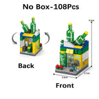 City Mini Shop Supermarket Street View Model Building Blocks Hamburger Restaurant Retail Store Bricks Architecture Friend Girl - CADA BRICKS®