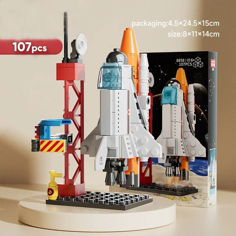 Modello di Spazioporto Aeronautico Centro di Lancio Razzi Space Shuttle Costruzione Blocchi da Costruzione Astronave Mattoncini per Bambini Giocattoli Creativi
