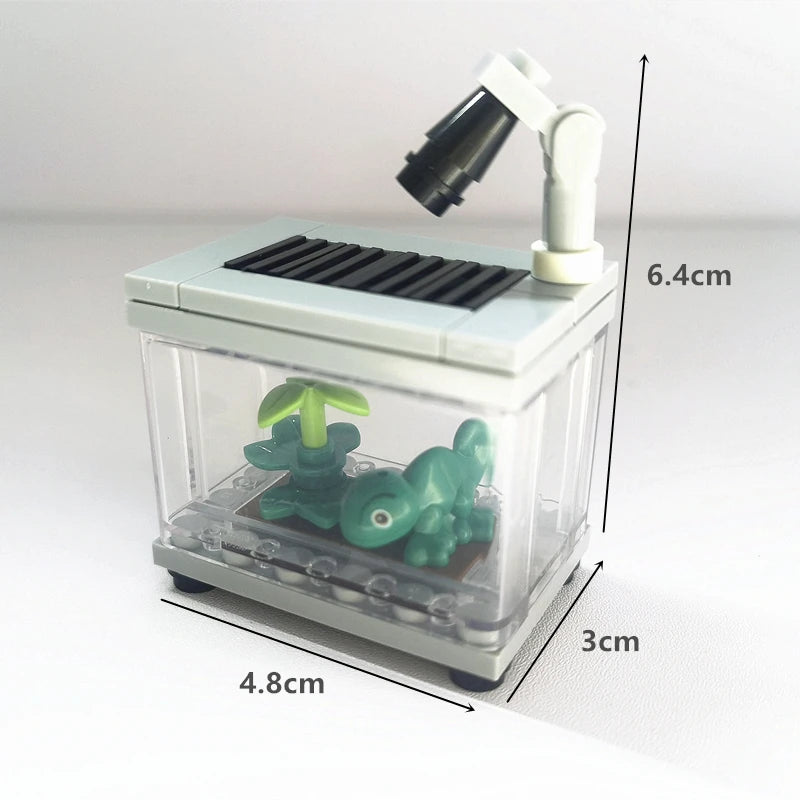 City Friends Fish Tank Building Blocks MOC Assemble Toys ClownFish Turtle Lizard Pet Blocks DIY Toy Creative Toys for Kids Gift - CADA BRICKS®
