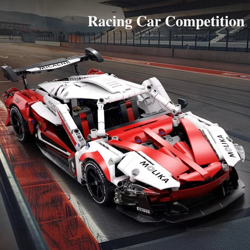 2025 New RS12 Mechanical Sports Car Building Blocks Set 1200pcs Scale 1:14 Racing Car Model Kit Kids Adults Gift Toys Collection