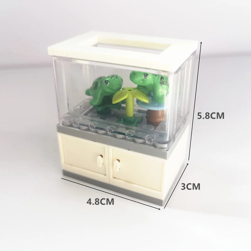 City Friends Fish Tank Building Blocks MOC Assemble Toys ClownFish Turtle Lizard Pet Blocks DIY Toy Creative Toys for Kids Gift - CADA BRICKS®