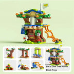 Mini Size 6 In 1 Building Blocks Diy Police Car Fire Truck Castle Model Bricks Kids Educational Toys Gifts