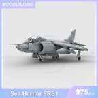 Sea Harrier FRS1 Model MOC Building Blocks Military Jet DIY Assemble Bricks Aircraft Creative Collection Xmas Toys Gifts 975PCS
