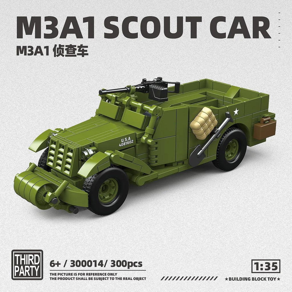 Military World War II tank Anti-tank gun M22 Locust Tank Building Blocks M6 Truck M3A1 Car Model Toys Bricks Toys For Kids Gifts