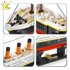 HUIQIBAO 1288pcs Titanic Model Cruise Ship 3D Mini Building Blocks Boat Bricks Collection DIY Toys for Children Gift