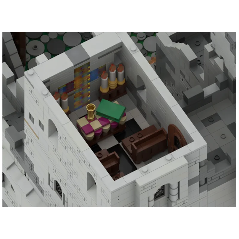 MOC The Highstone Fortress Lion Kingdom Street View Castle Architecture Building Blocks Model Toys Bricks Aldult Children's Gift