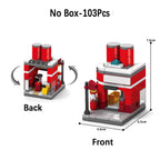 City Mini Shop Supermarket Street View Model Building Blocks Hamburger Restaurant Retail Store Bricks Architecture Friend Girl - CADA BRICKS®