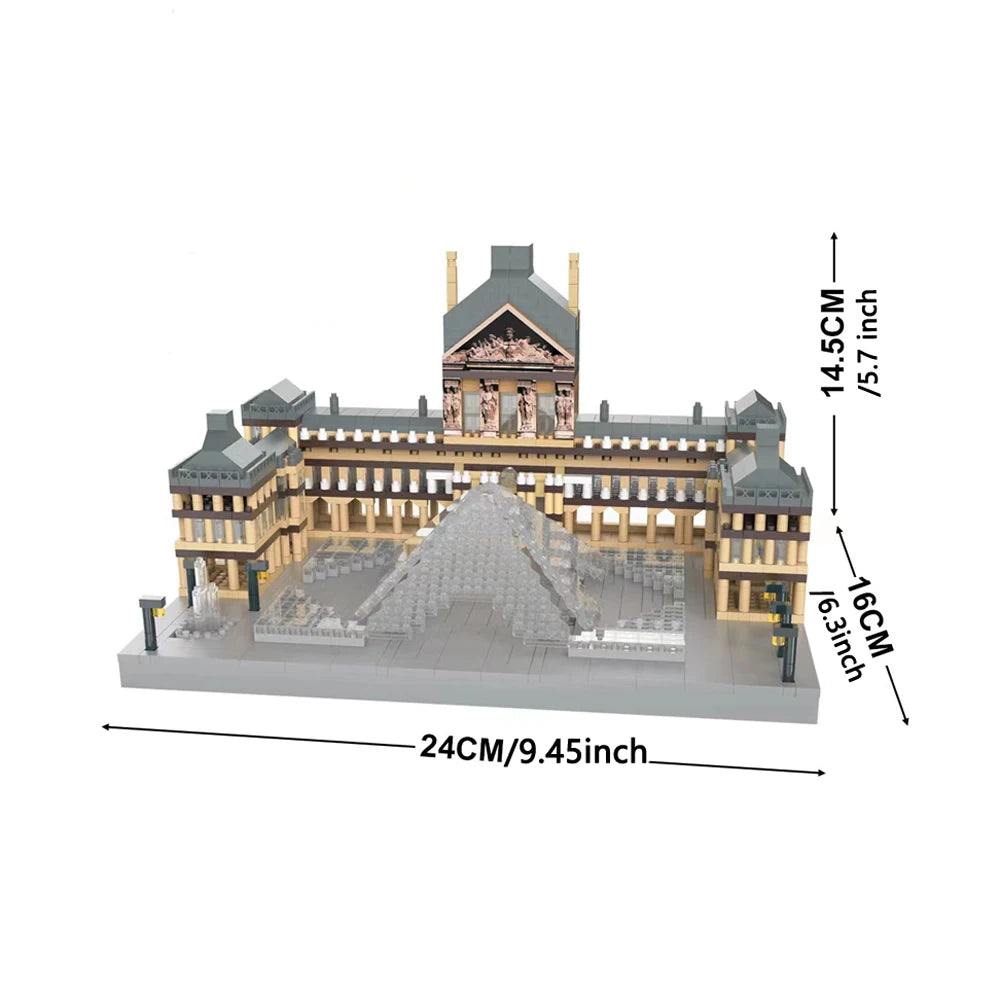 Knew Bygget Louvre Mikro Mini Byggeklosser for Voksne, Arkitektur Lekesett, Konstruksjon, Triumfbuen Eiffeltårnet Monteringsklosser