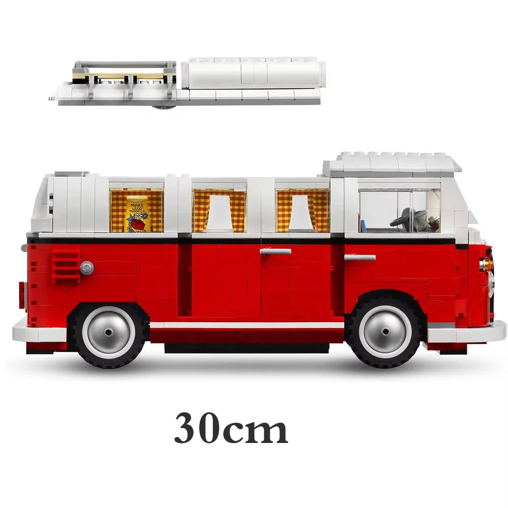 New creative DIY T1 campervan building blocks classic model vehicle assembly building blocks toys birthday gifts suitable for bo