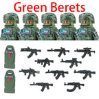 Military Army Figures Building Blocks SWAT Ghost Commando Special Forces Soldier Weapons Gun Hat Shield Belt AK Mini Bricks Toy - CADA BRICKS®