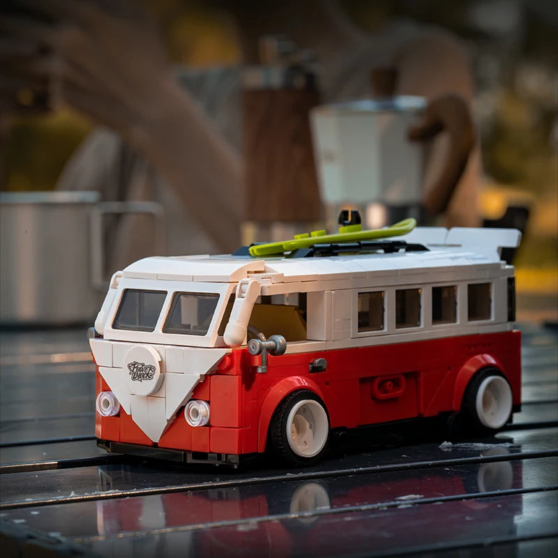 PB Creative City Retro Car Building Blocks T1 Campervan Beetle Camper Car Bricks Mini Camper Model Toys Kids Christmas Gifts