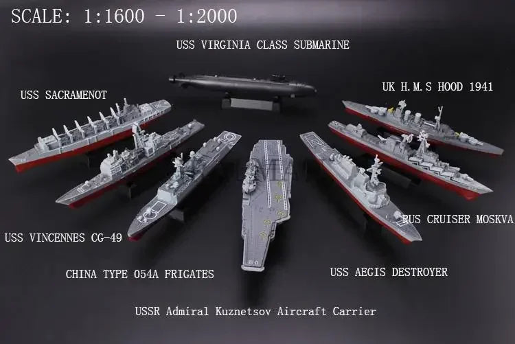1/2000 Plastic Assemble Warship Cruiser Destroyer Submarine Model Kit WWII Yamato USS Model Ship Puzzle Military Toys For Boys