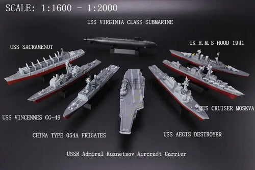 1/2000 Plastic Assemble Warship Cruiser Destroyer Submarine Model Kit WWII Yamato USS Model Ship Puzzle Military Toys For Boys