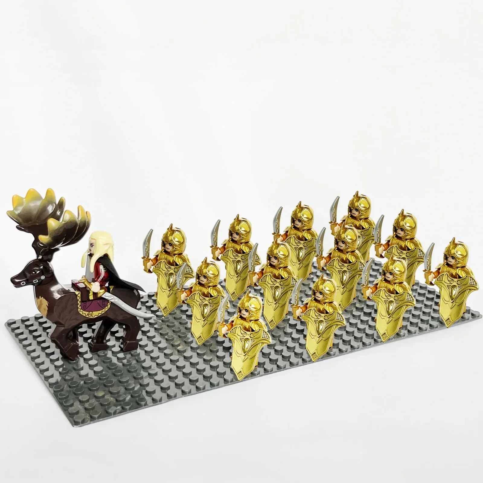 13pcs Castle Knight Rohan Azog Orcs Half-Beast Human Army Elf Guards Roman Solider Minifig Building Block Toys for Kids