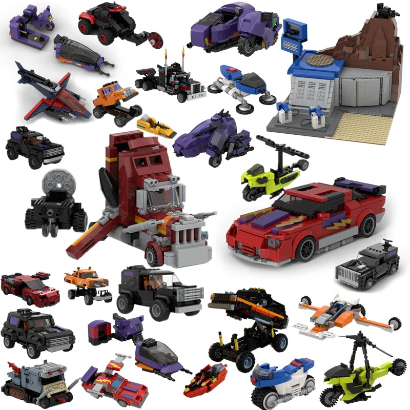Popular Anime Car Model MOC Building Bricks Masked Special Vehicle Modular Technology Gifts Holiday Children Assemble Toy Suit - CADA BRICKS®