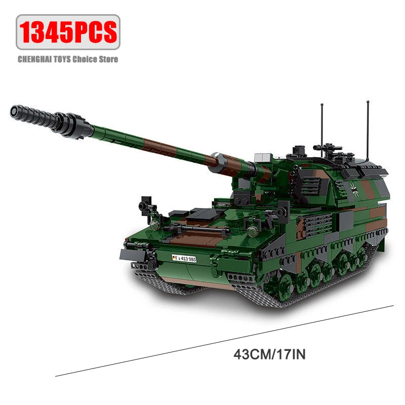 Military ww2 Cannon Assault Armored Vehicle Battle Tank Car Truck Army Weapon Building Blocks Sets Model Boys Toys for Kids Gift