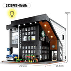 City Architecture Street View Cafe Construction Set Moc Bricks DIY Building Blocks Assembled Toys Gifts Modern Coffee Shop Model